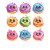 Bunte Donut Freunde