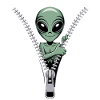Funny Alien Zipper Look