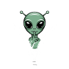 Funny alien with zipper design