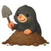Cute mole with shovel