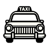 Taxi in black and white