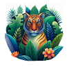 Kraftvolle Tiger-Illustration
