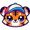 Tiger Baby Head with Cap