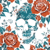 Skull and roses design