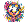 Bunter Fußball mit Blumen