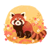 Knallbunte Rote Panda-Illustration
