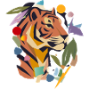 Abstract tiger in artistic style