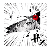 Anime girl with red flower