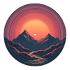 Disque vinyle Retro Sunset