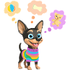 Süßer Hund im Regenbogenpullover für Kinder