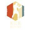 Silhouette de kickboxeur rétro
