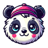 Panda Head with Cap