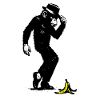 Monkey with hat and banana