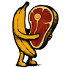 Banane mit Fleisch