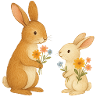 Hase mit Blumen