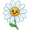Funny daisy with face flowers