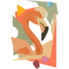Flamingo in geometric-abstract style
