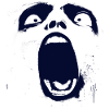 Graphic of a screaming face