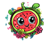 Watermelon with flower wreath