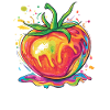 Regenbogenfarbene Pop-Art Tomate