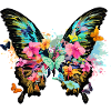 schmetterling,bunt,blumen,graffiti