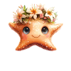 Starfish with flower crown