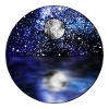 Kosmische Vollmondszene