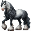 Pecheron horse grey white