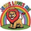 Jésus m’aime mignon lion chrétien