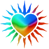 Rainbow Heart with Sun Rays