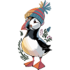 Puffin mit Mütze: Winterlicher Charme