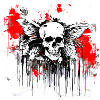 Skull Splash Trash Polka Tattoo
