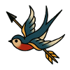Swallow with arrow