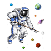 Astronaut Pool Player