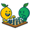 Chess duel - lemon against lime