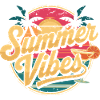 Retro Summer Vibes Sunset Art