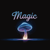 Magic mushroom in starlight