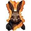 Mystic Rabbit in Flames