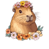 Süßes Capybara mit Blumen