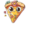 Pizza slice with flowers