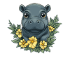 Bébé fleur hippopotame