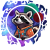 Weltraum-Raccoon mit Astronautenanzug