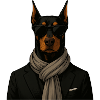 Luxury Doberman with sunglasses