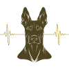 Doberman with heartbeat – gold
