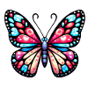 Multicoloured butterfly, symbol of lightness