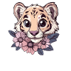Tiger with flower view