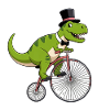 T-Rex à vélo Dino