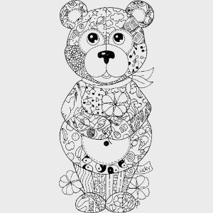 Glücklicher Teddybär - schwarz