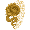 Golden Snake Lotus Fractal Art