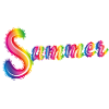 Summer lettering in rainbow colours